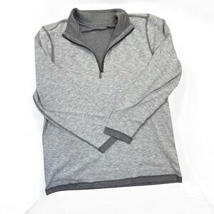 Premise Quarter-Zip Pullover Mens Size L Heather Grey Collared Pullover Top